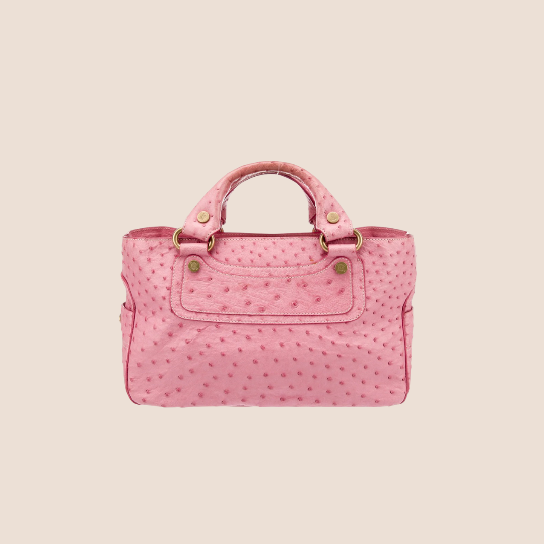 CÉLINE PINK OSTRICH BOOGIE BAG – RDB