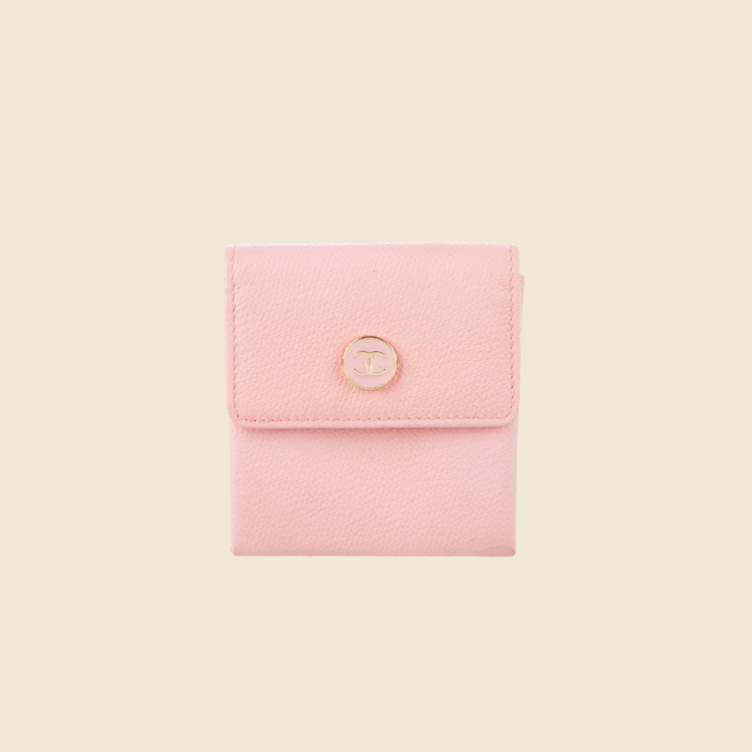 CHANEL 2004 PINK LEATHER CC LOGO COIN PURSE RDB