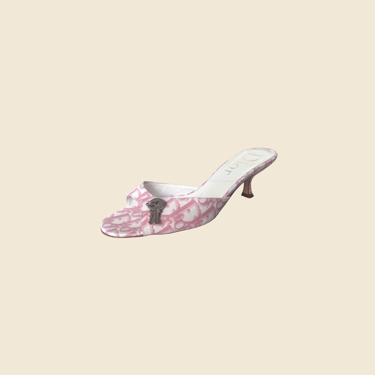 CHRISTIAN DIOR PINK TROTTER KITTEN HEELS