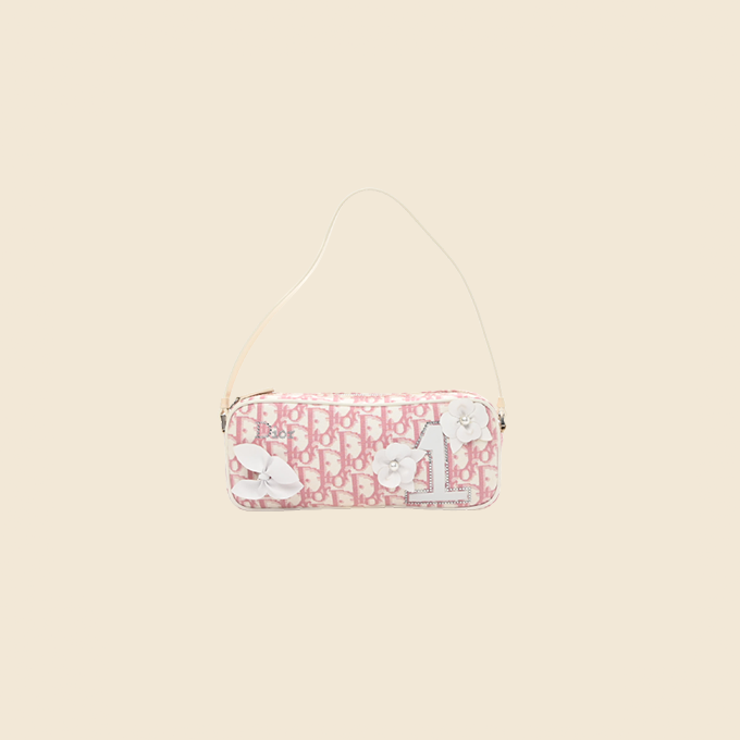 CHRISTIAN DIOR 2004 PINK GIRLY FLOWERS MINI SHOULDER BAG
