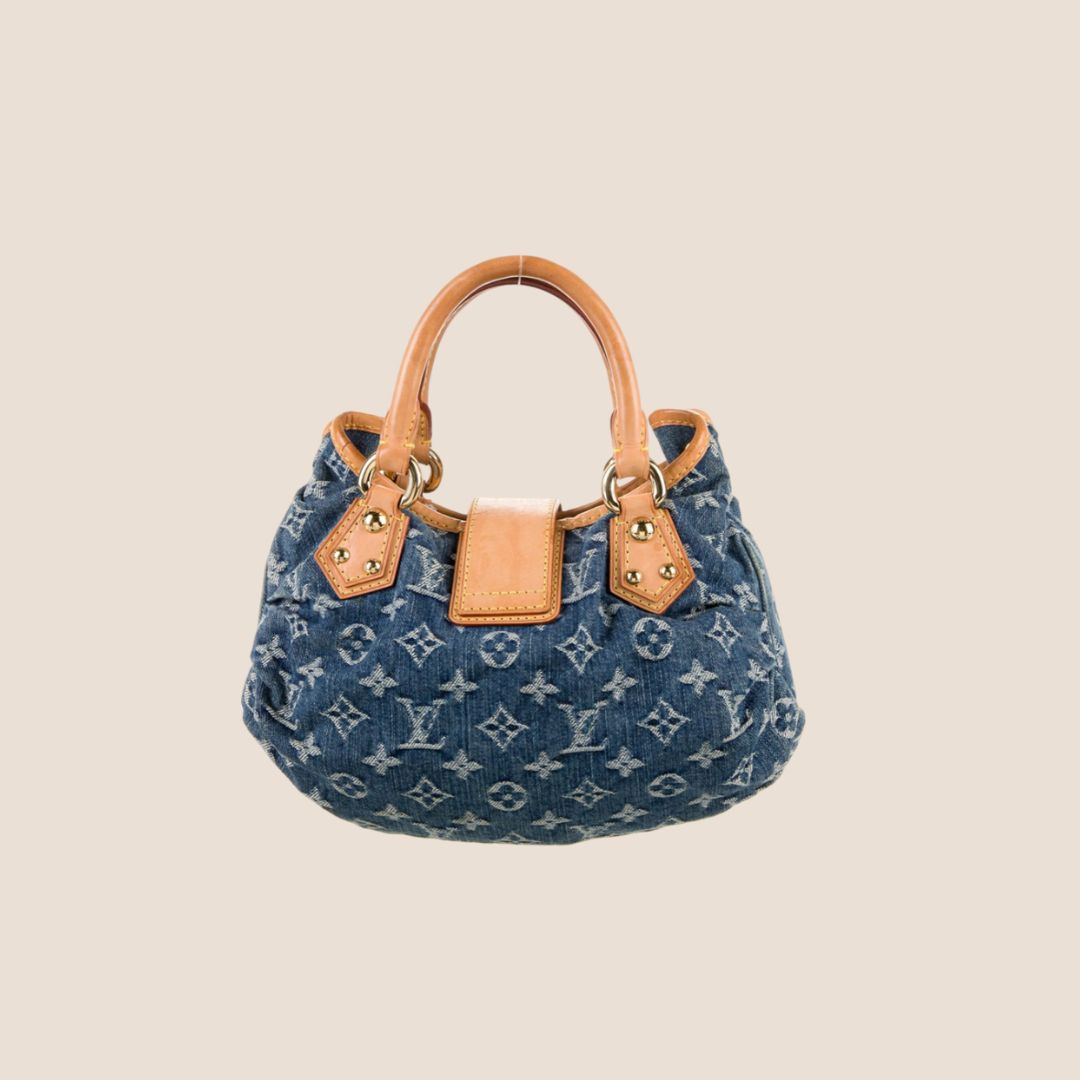 LOUIS VUITTON 2005 BLUE MONOGRAM DENIM MINI PLEATY BAG