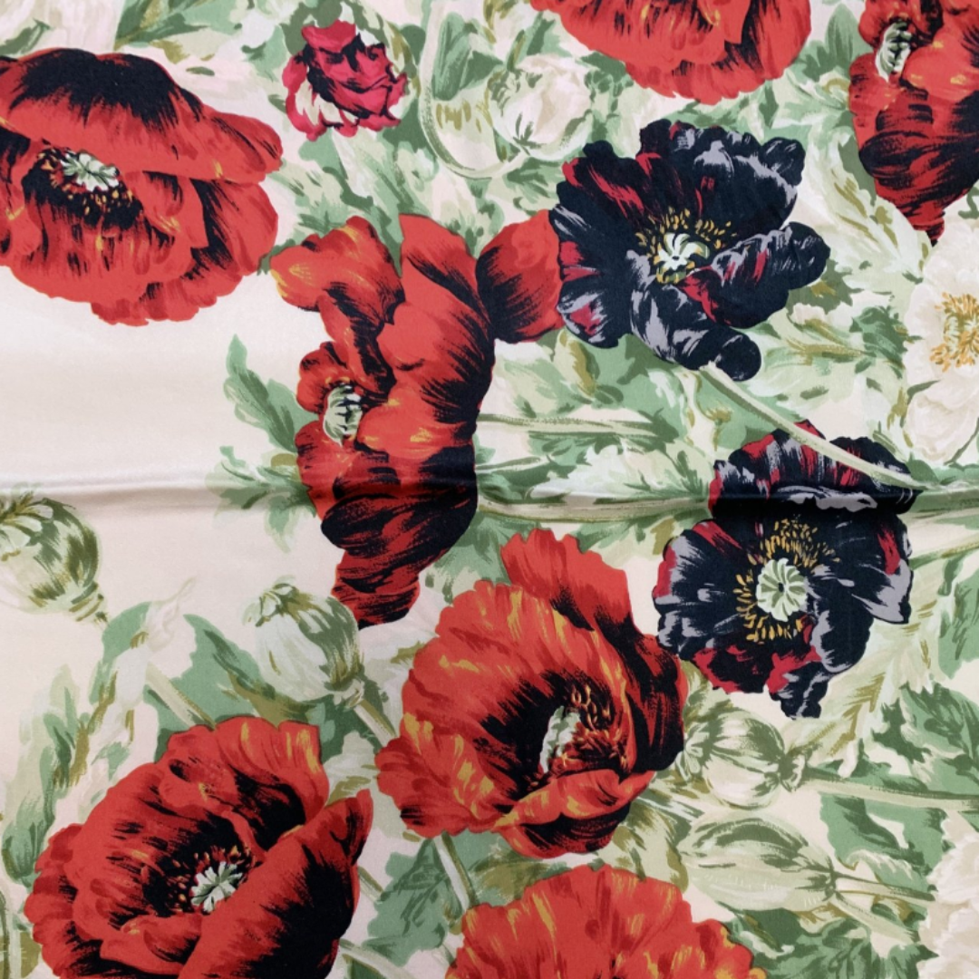 CHRISTIAN DIOR SILK FLOWER PRINT SCARF