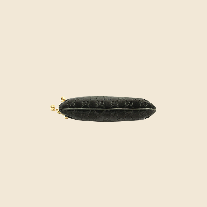 GUCCI BLACK VELVET GG CHARMS CHAIN POCHETTE