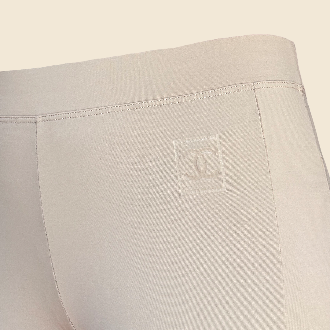 CHANEL SPORTS CC LOGO CAPRI YOGA PANTS