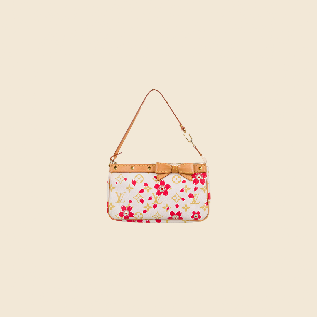 LOUIS VUITTON x TAKASHI MURAKAMI MONOGRAM CHERRY BLOSSOM POCHETTE ACCESSOIRES