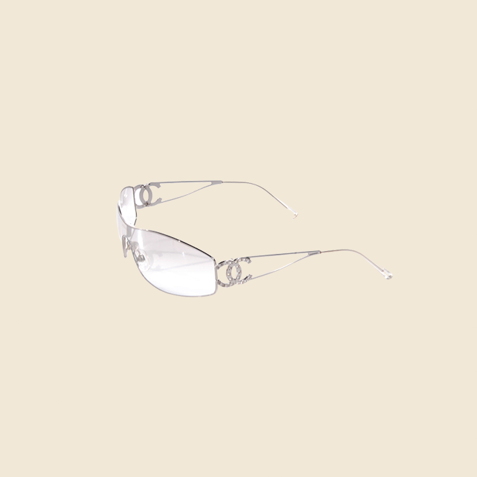 CHANEL 90s CRYSTAL CC LOGO SUNGLASSES