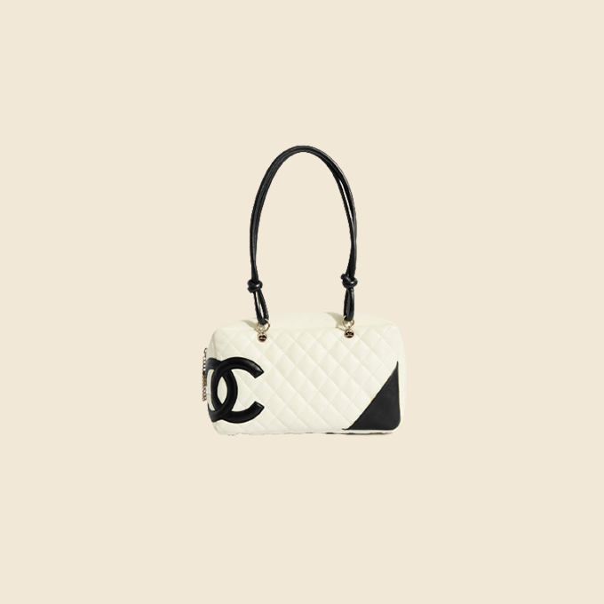 Chanel White Quilted Leather and Python Cambon Bowler Tote Bag