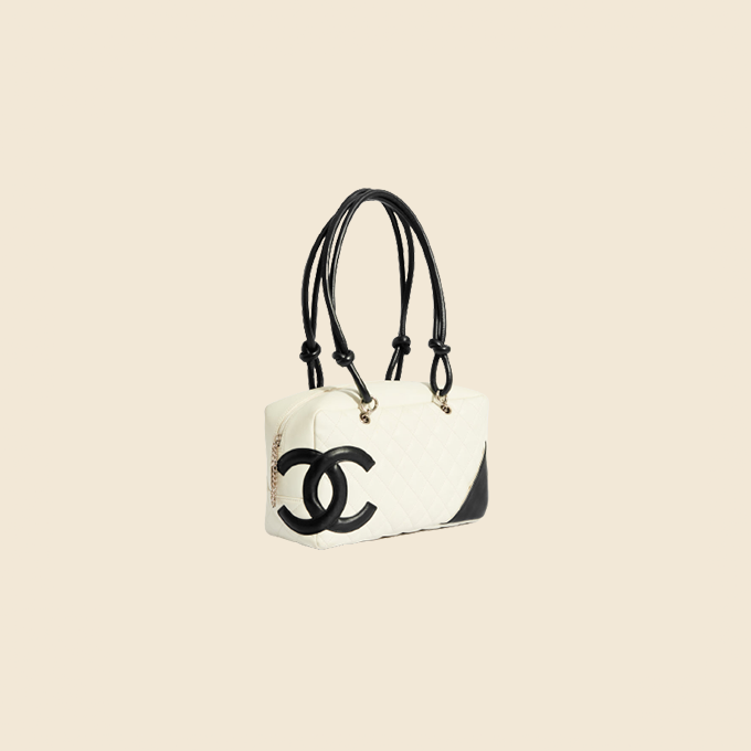 CHANEL 2005 WHITE QUILTED CAMBON BOWLER BAG