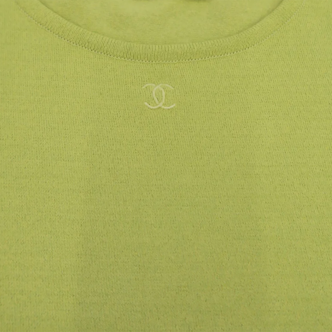 CHANEL 1998 CC LOGO GREEN TOP