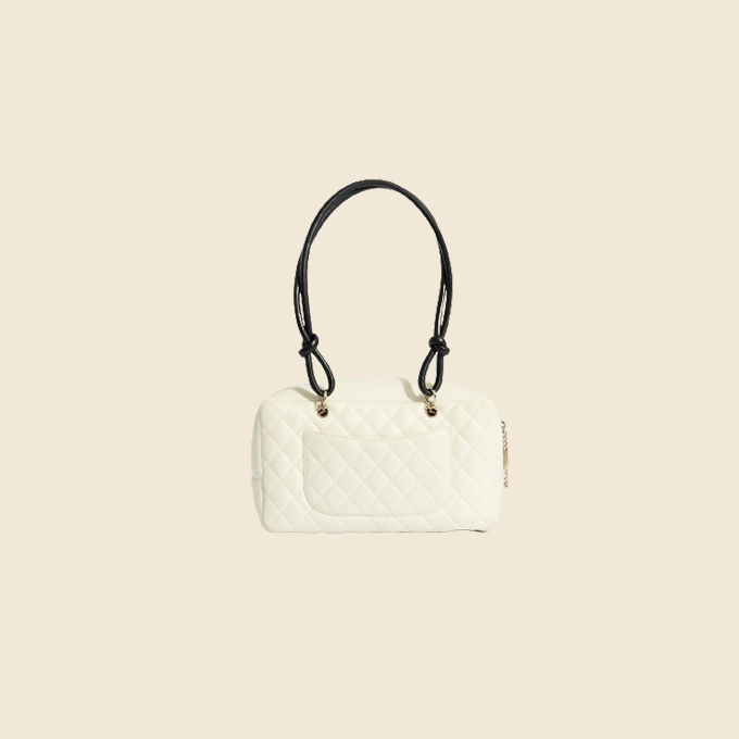CHANEL 2005 WHITE QUILTED CAMBON BOWLER BAG