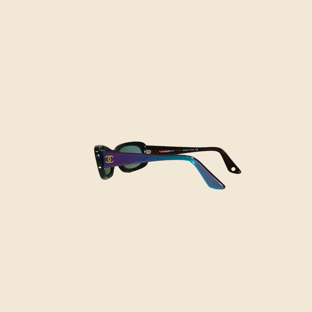 CHANEL 90s PURPLE RECTANGLE SUNGLASSES
