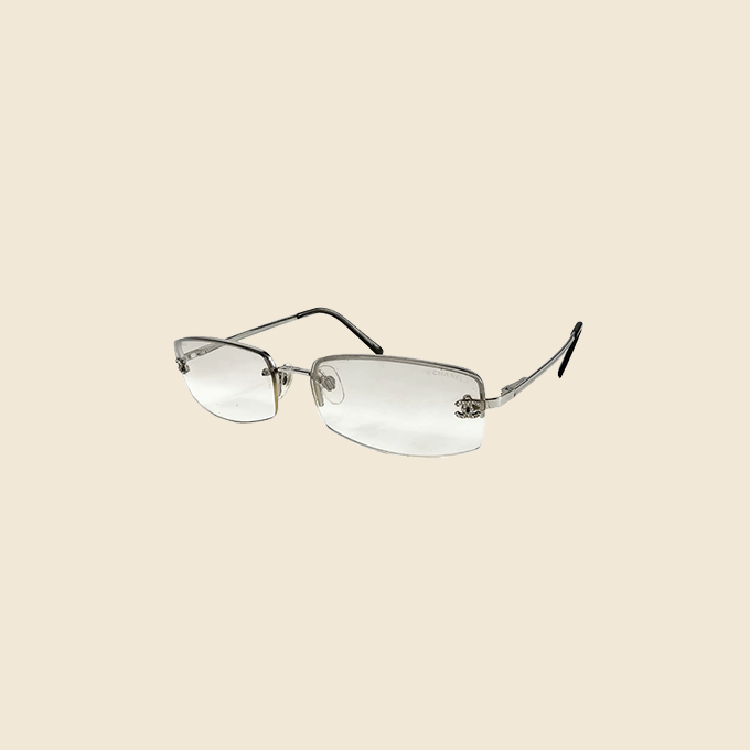 CHANEL TRANSPARENT CC LOGO CRYSTAL SUNGLASSES