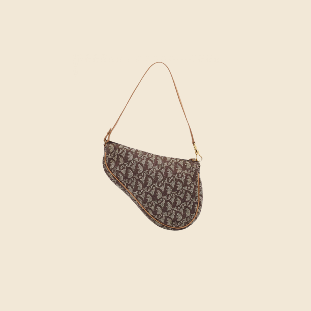 CHRISTIAN DIOR MONOGRAM CANVAS SADDLE BAG