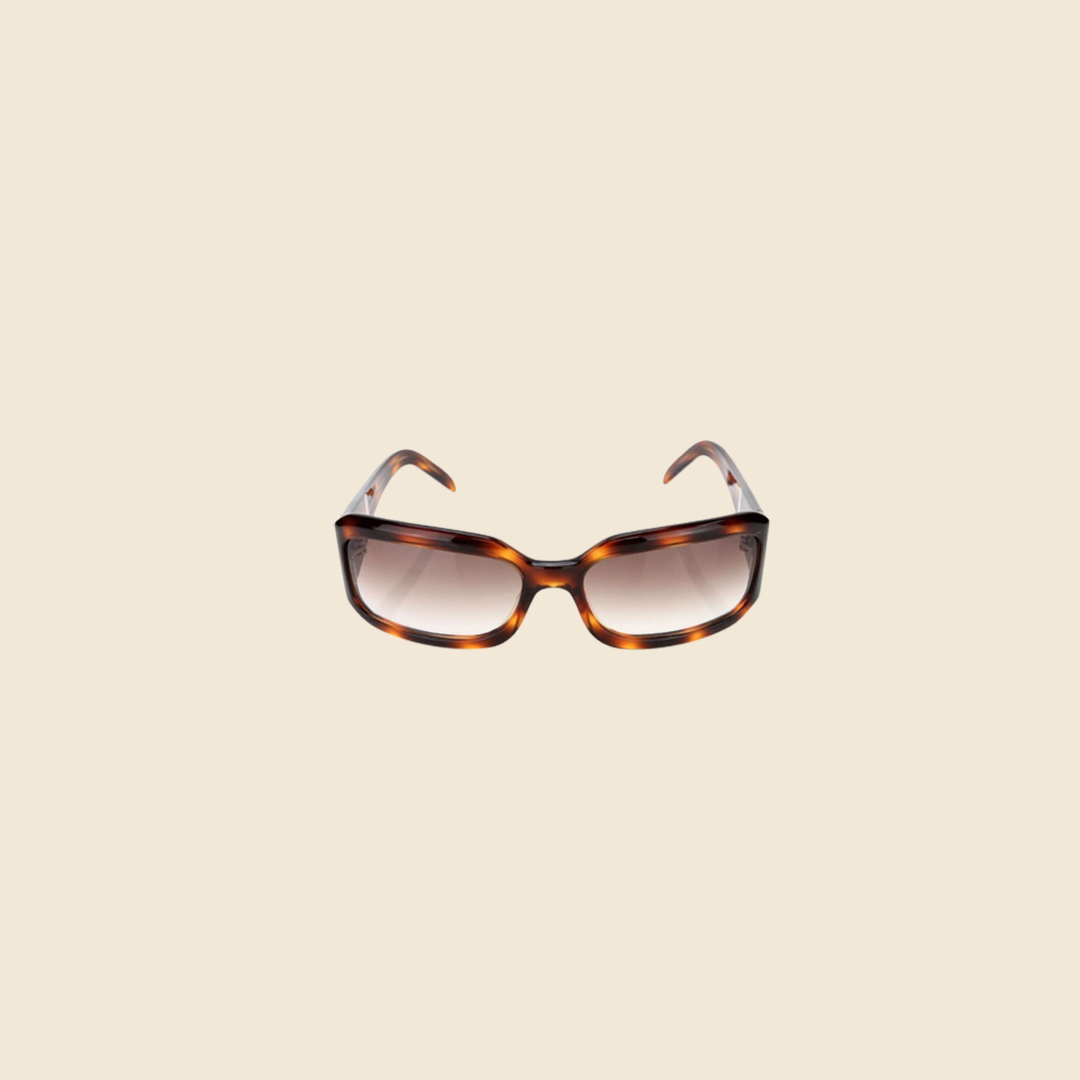 CHANEL 90s BROWN TORTOISE FRAME CC LOGO SUNGLASSES