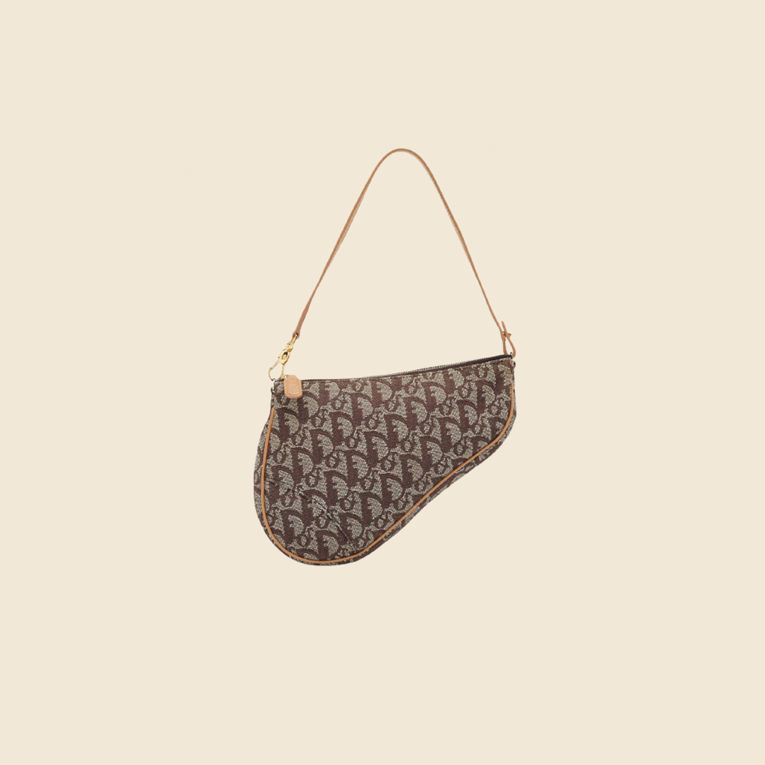 CHRISTIAN DIOR MONOGRAM CANVAS SADDLE BAG