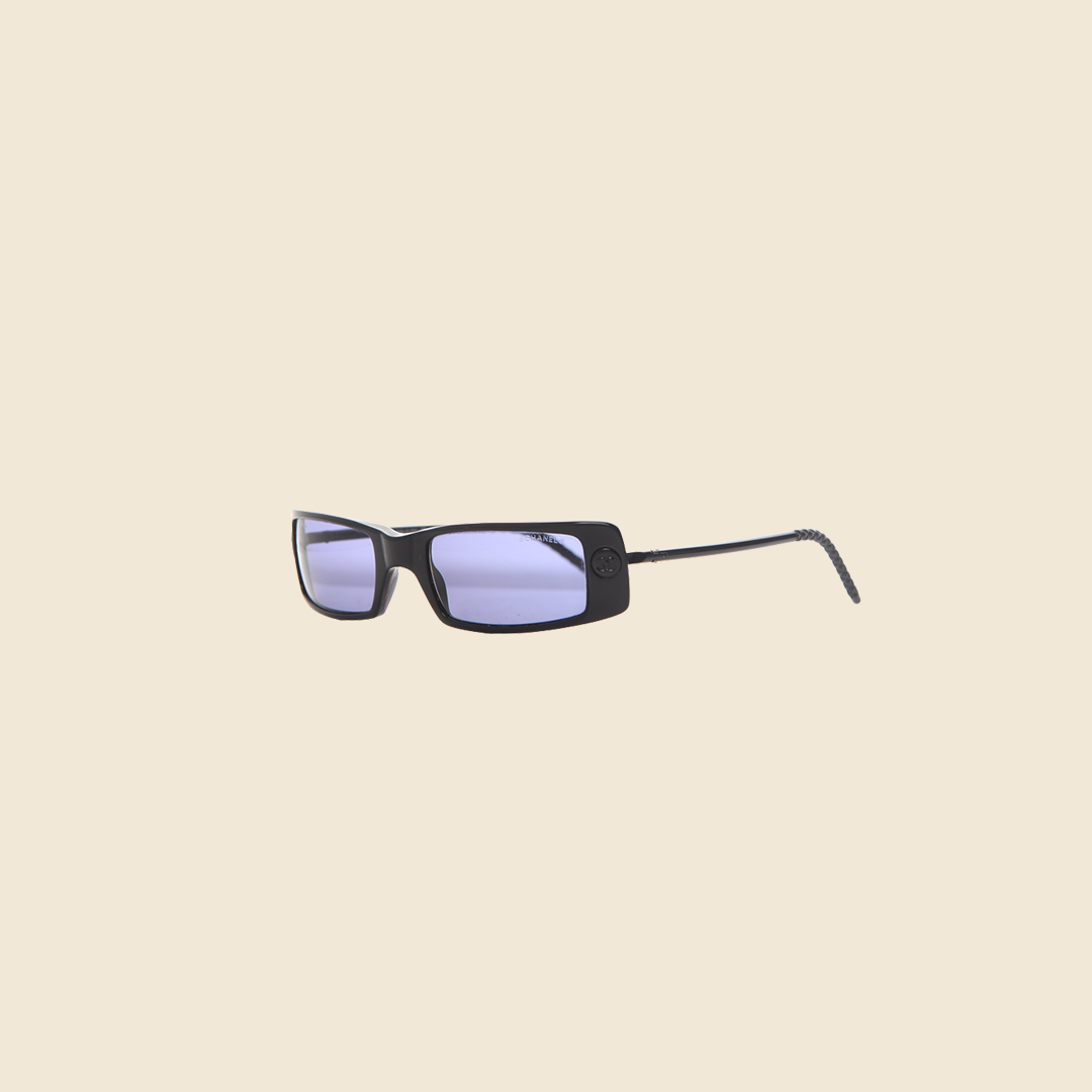 CHANEL 90s BLACK CC RECTANGLE SUNGLASSES