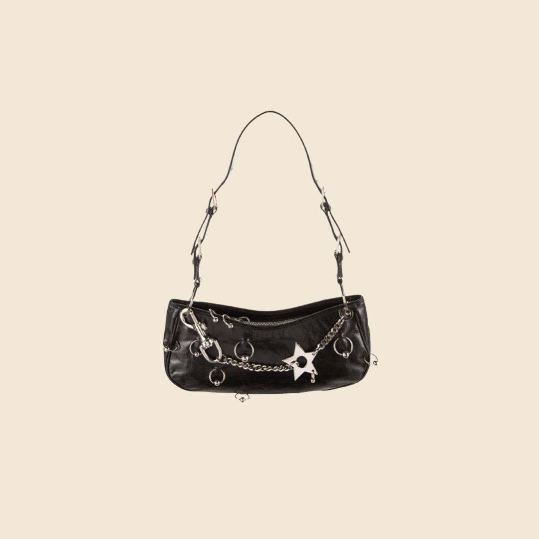 CHRISTIAN DIOR 2004 PIERCED HARDCORE SHOULDER BAG