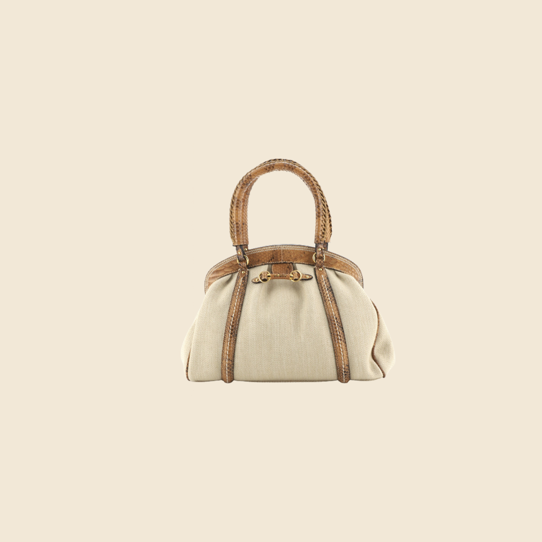 CHRISTIAN DIOR MY DIOR PYTHON TRIM FRAME HANDBAG