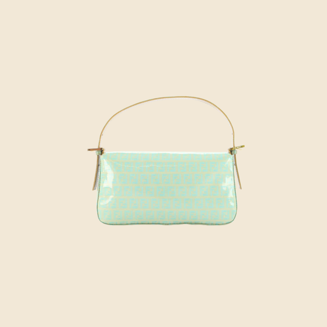 FENDI BLUE ZUCCHINO VINYL BAGUETTE BAG