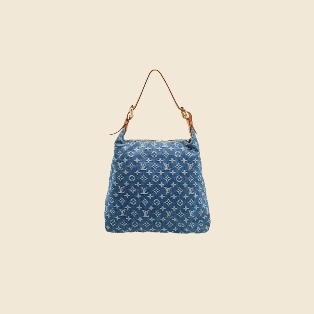 LOUIS VUITTON BLUE MONOGRAM DENIM BAGGY GM BAG