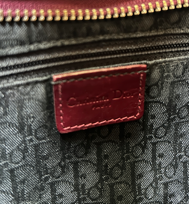 CHRISTIAN DIOR 2007 BURGUNDY LEATHER CORSET BAG