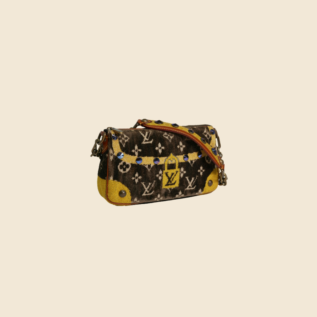 LOUIS VUITTON LIMITED EDITION TERRY CLOTH TROMPE L'OEIL POCHETTE