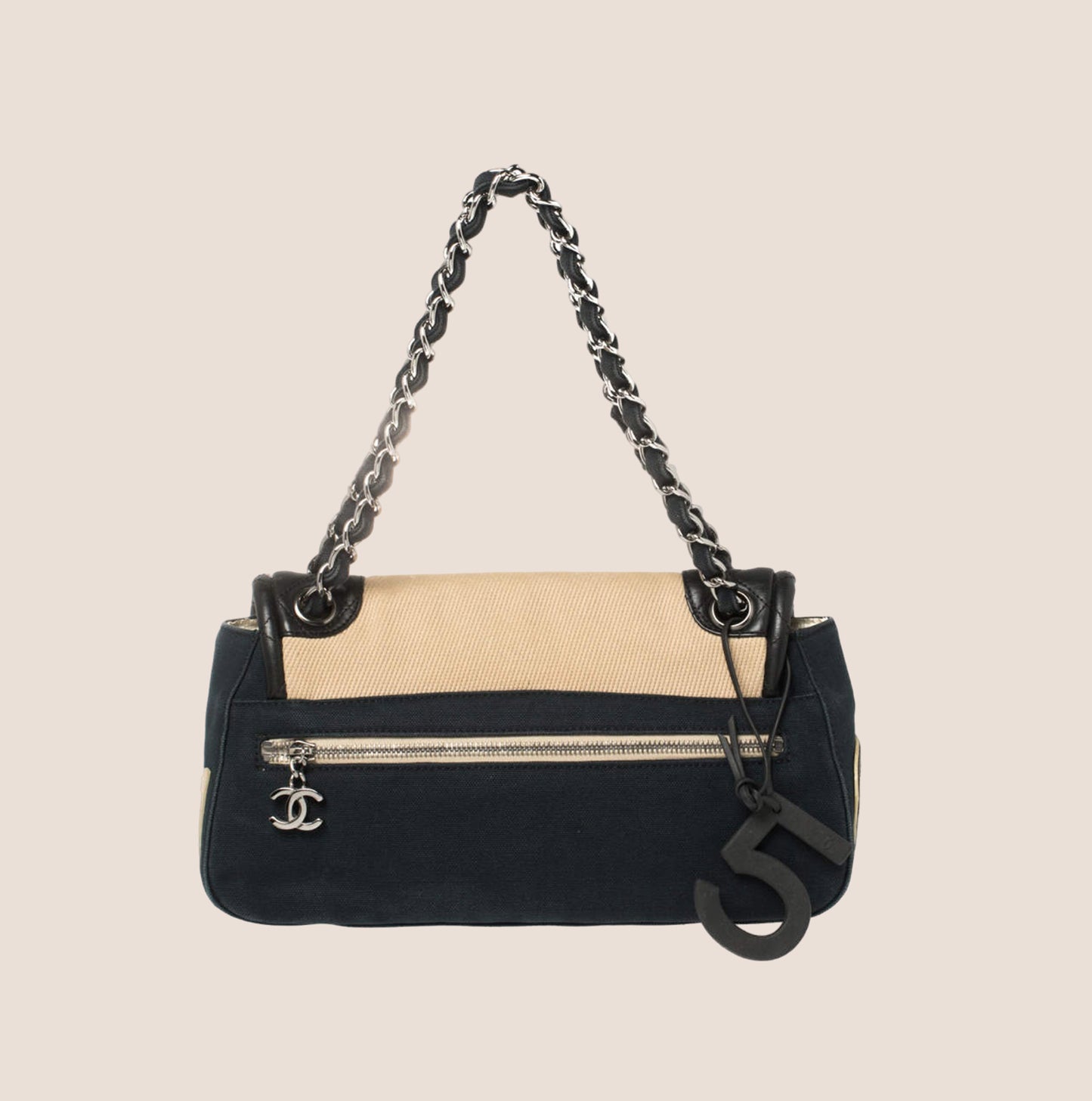 CHANEL TRI COLOR NO.5 GIANT MADEMOISELLE LOCK FLAP BAG