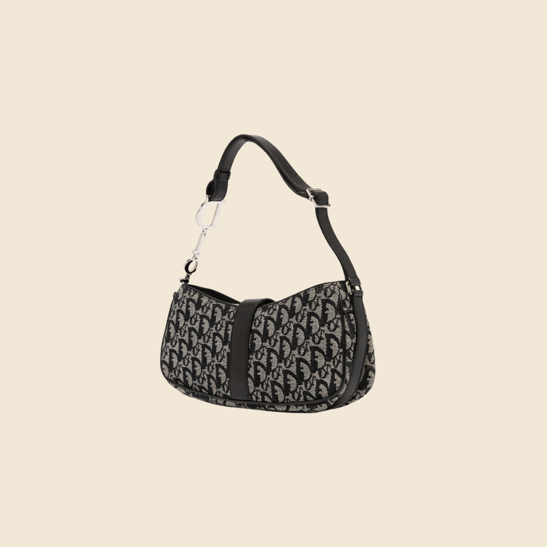 CHRISTIAN DIOR BLUE D RING SHOULDER BAG