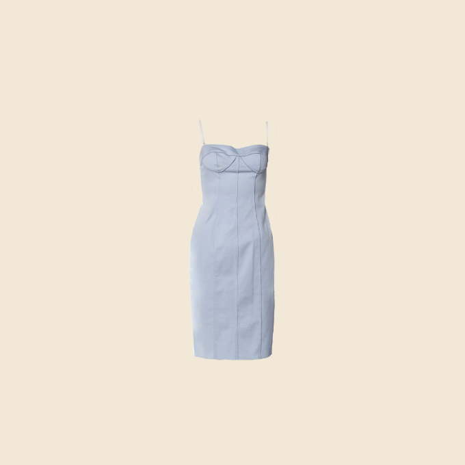 D&G 2000s PALE BLUE CORSET MIDI DRESS