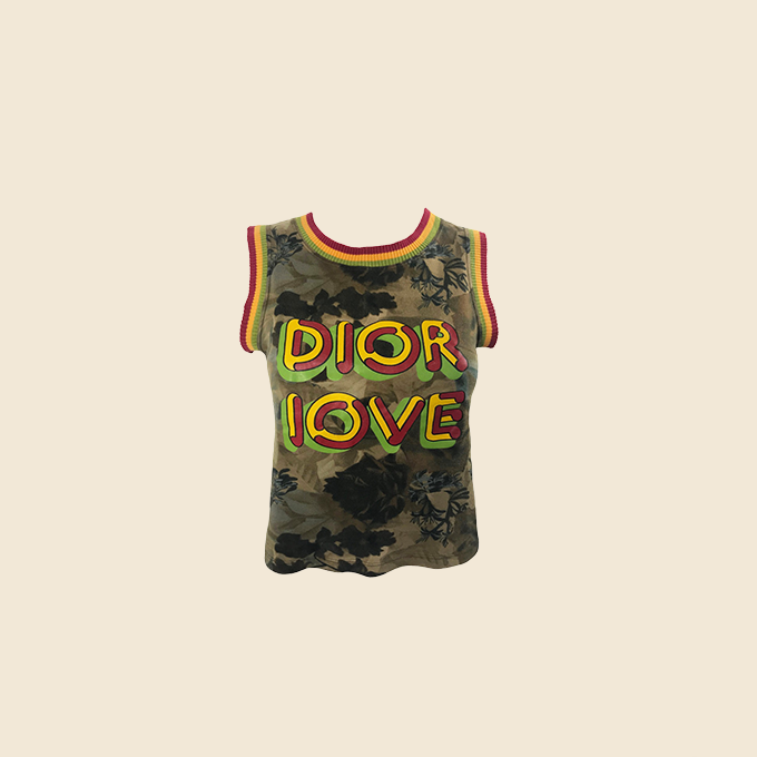 CHRISTIAN DIOR 2003 "DIOR LOVE" RASTA TANK TOP
