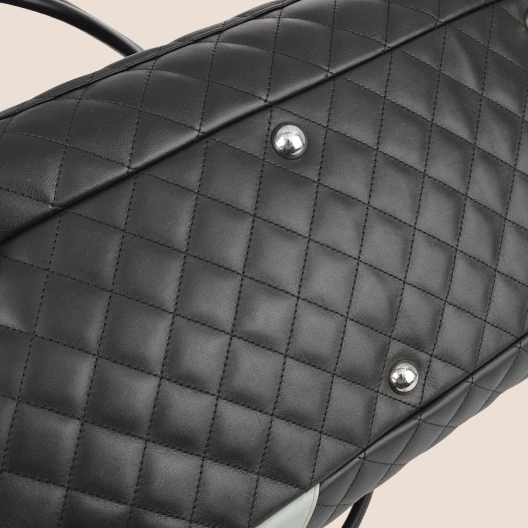 CHANEL 2005 BLACK & GREY CAMBON HANDBAG