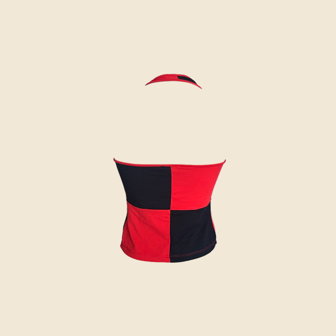 FENDI 1990s COLOR BLOCK HALTER TOP
