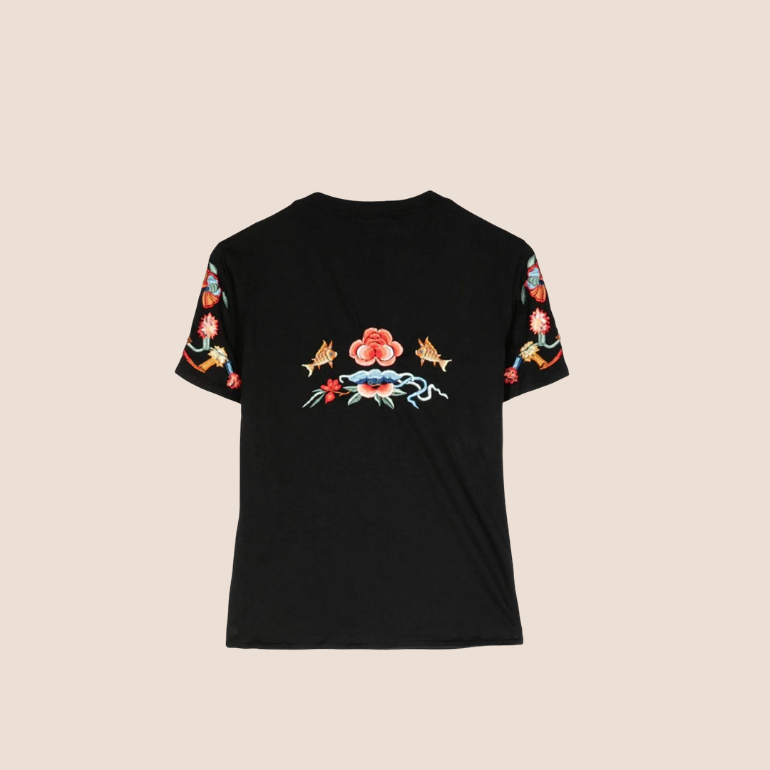 CHRISTIAN DIOR 2002 ORIENTAL EMBROIDERED T-SHIRT