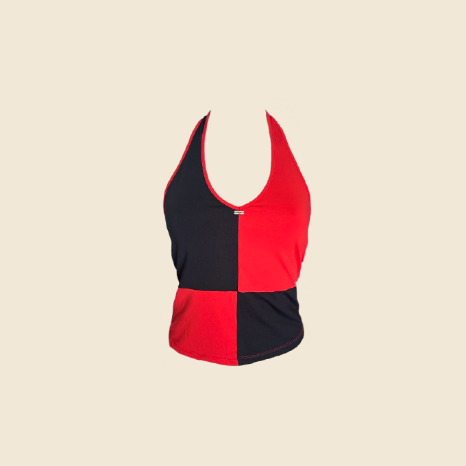 FENDI 1990s COLOR BLOCK HALTER TOP