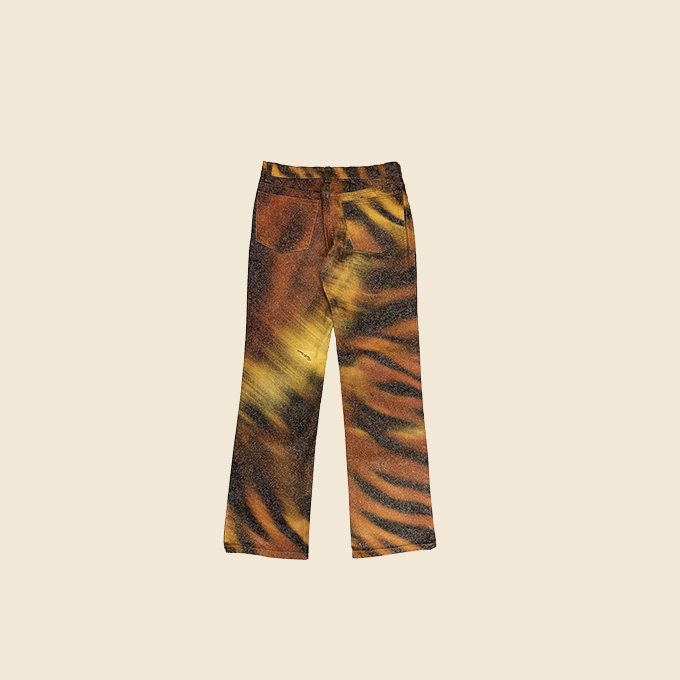ROBERTO CAVALLI FW2000 TIGER PRINT JEANS