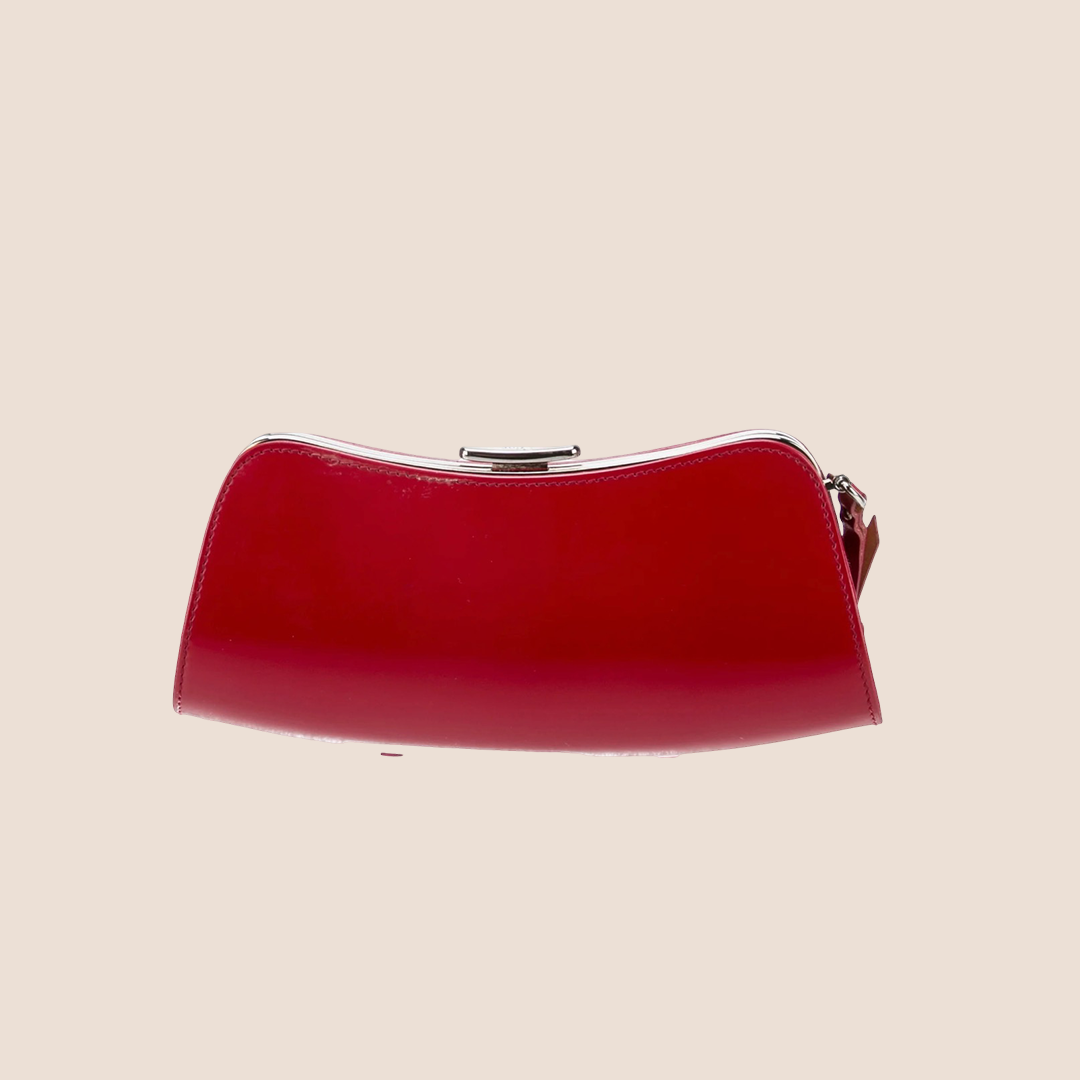 CHRISTIAN DIOR 2003 FALL RED LEATHER MINI BONDAGE WRISTLET