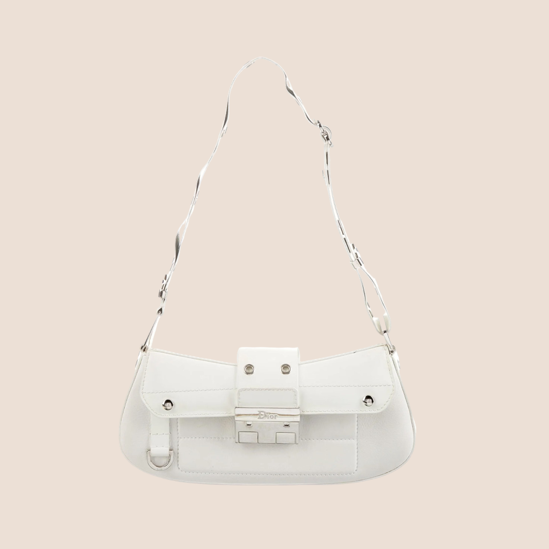CHRISTIAN DIOR 2003 WHITE LEATHER STREET CHIC COLUMBUS BAG – RDB
