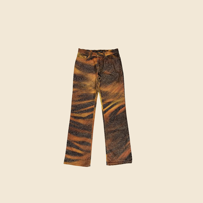 ROBERTO CAVALLI FW2000 TIGER PRINT JEANS