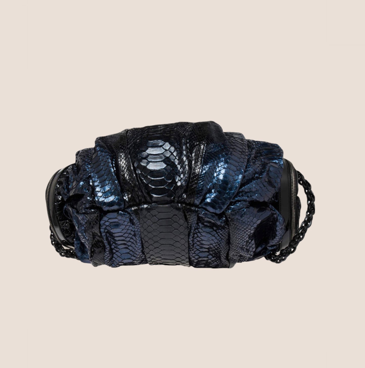 GUCCI BLUE & BLACK PYTHON GALAXY SATCHEL