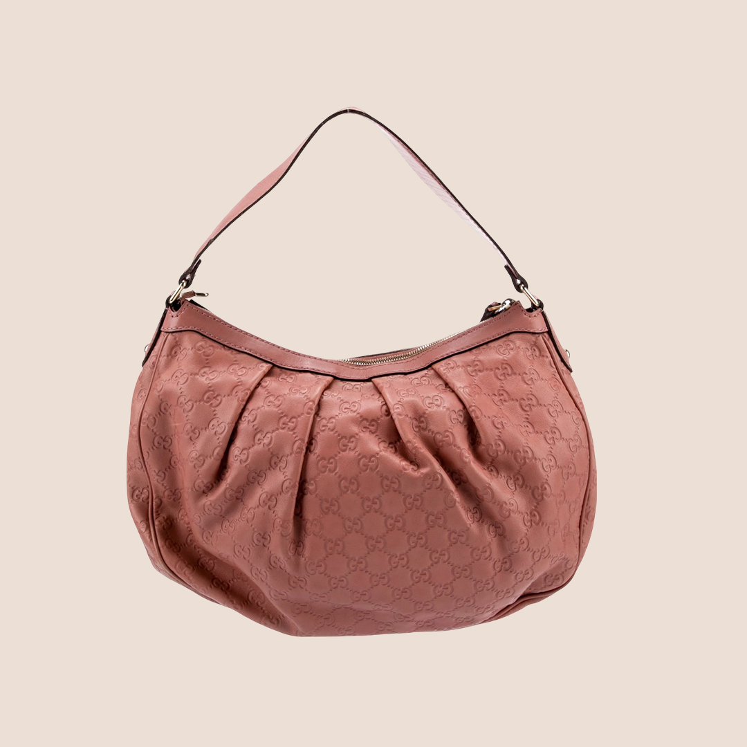 GUCCI PALE PINK GG MONOGRAM SUKEY TOTE BAG