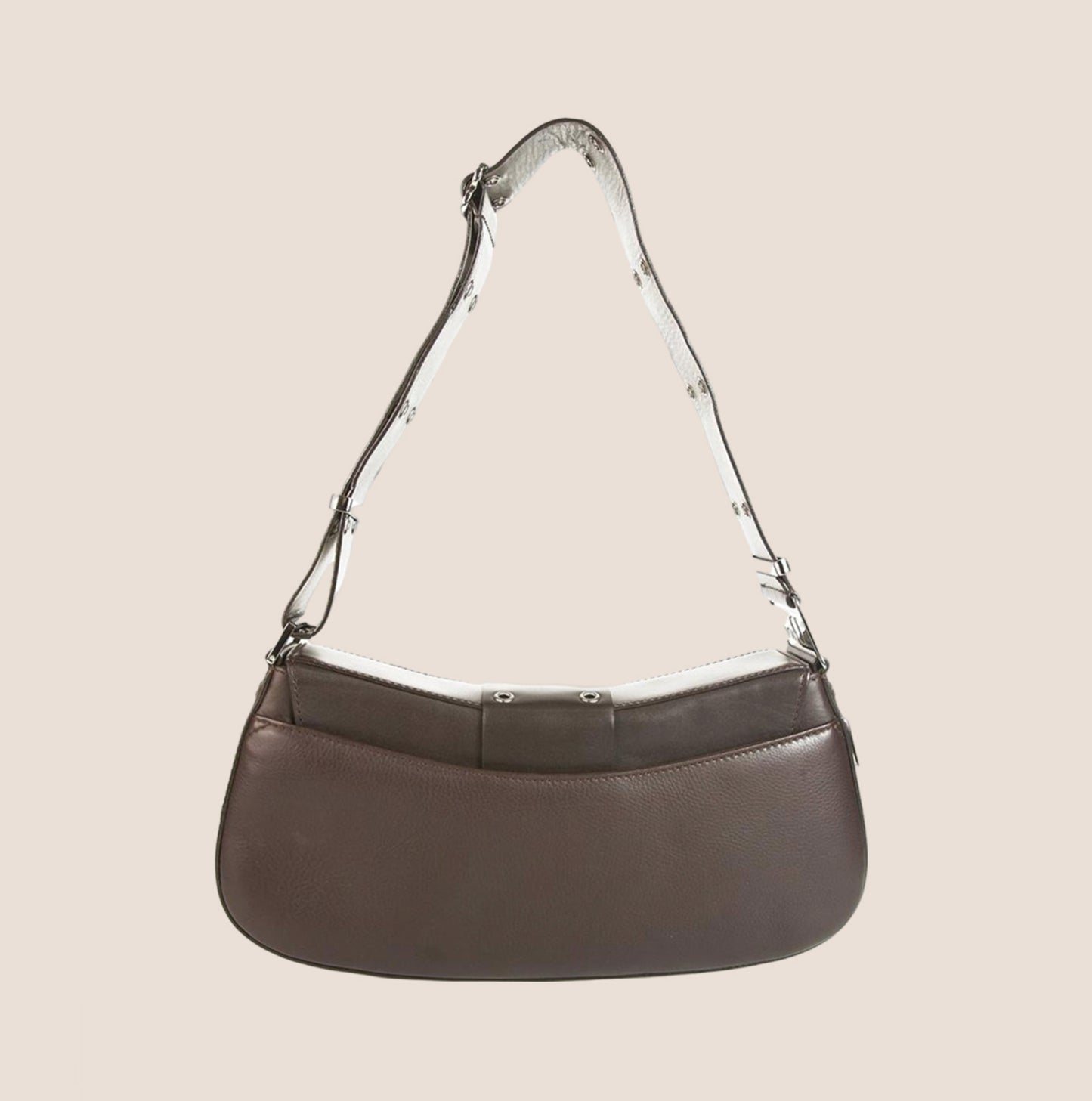 CHRISTIAN DIOR BROWN LEATHER STREET CHIC COLUMBUS SHOULDER BAG