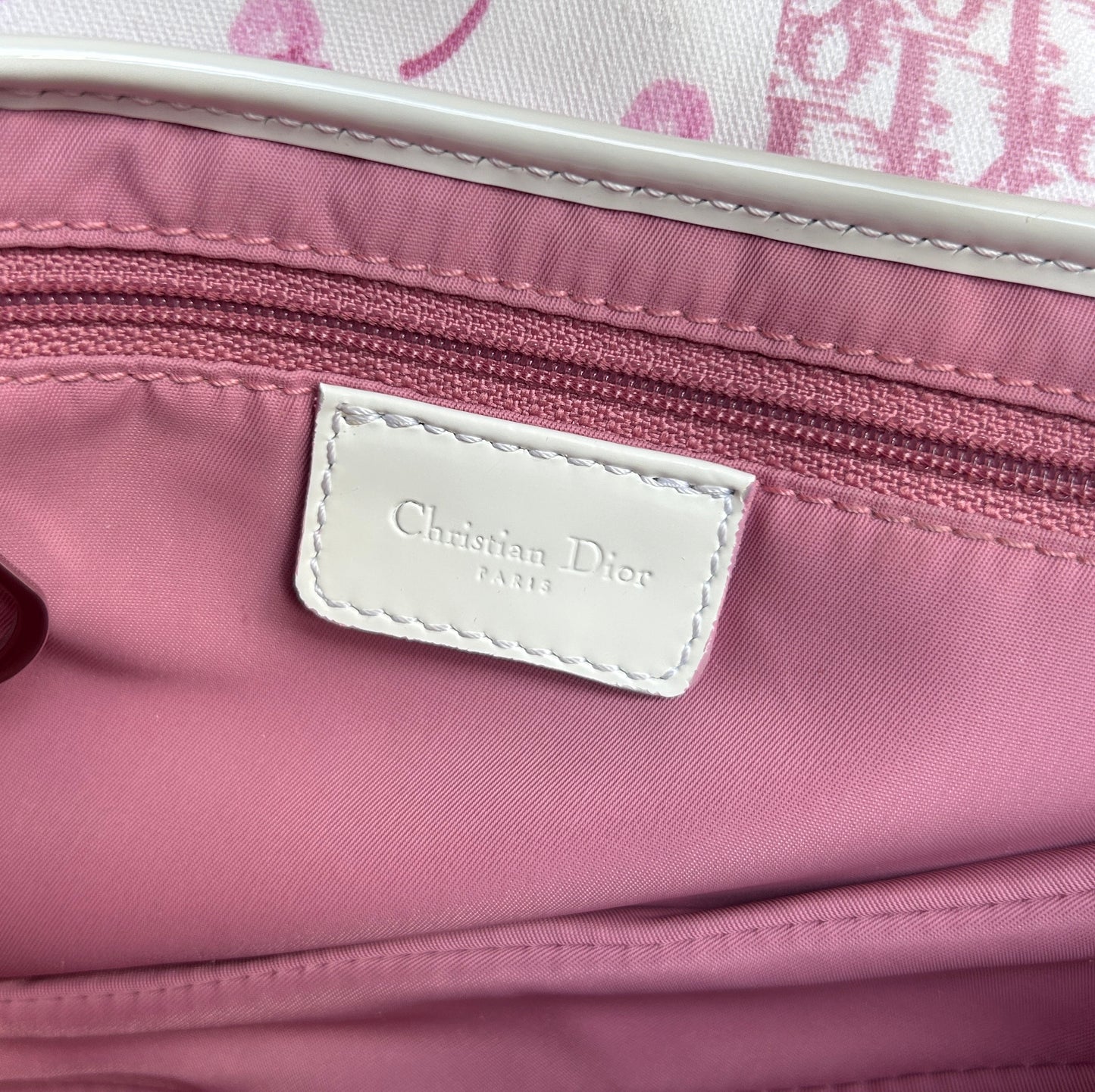 CHRISTIAN DIOR 2004 GIRLY PINK CHERRY BLOSSOM SADDLE BAG