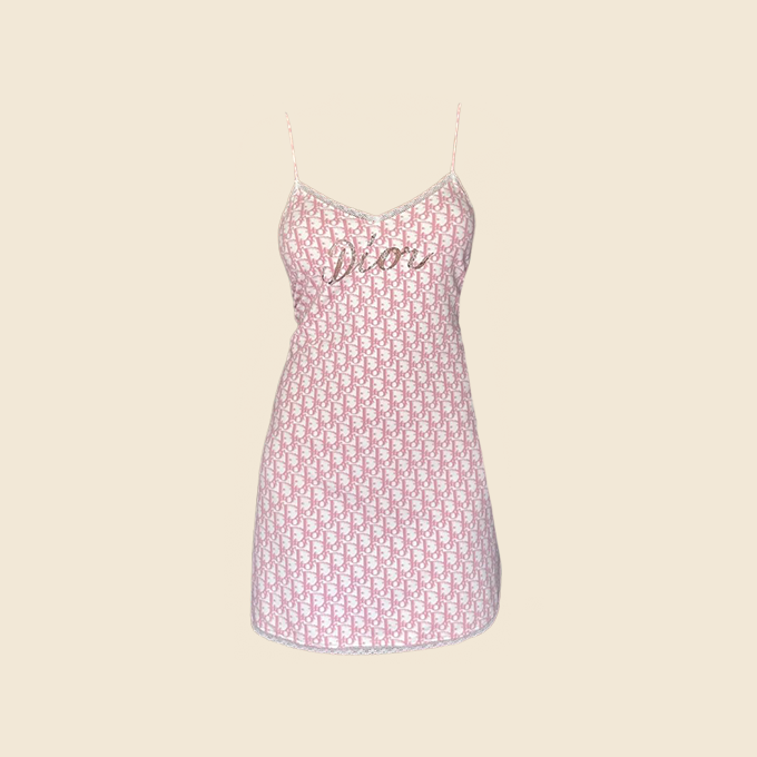 CHRISTIAN DIOR 2001 PINK TROTTER MINI DRESS