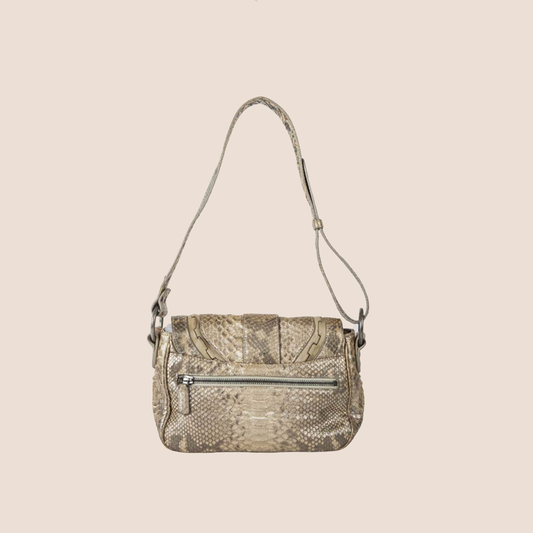 CHRISTIAN DIOR LIMITED EDITION GLITTER PYTHON MINI GAUCHO BAG