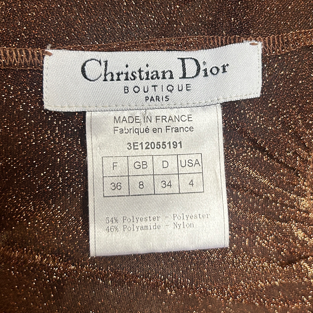 CHRISTIAN DIOR SPRING 2003 BRONZE GLITTER BLOUSE