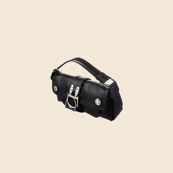 CHRISTIAN DIOR BLACK LEATHER EAST WEST FLIGHT BAG