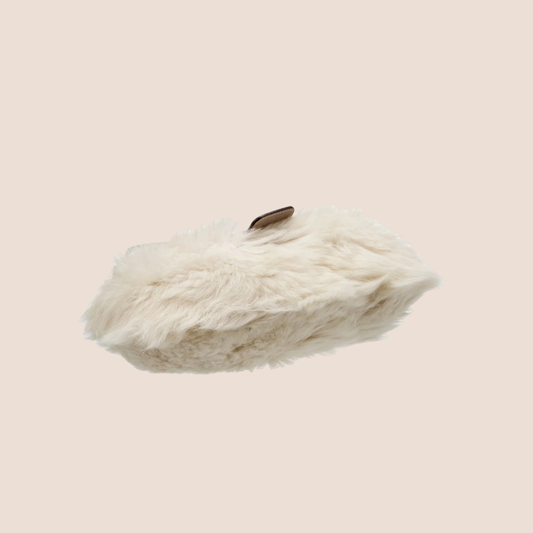 PRADA BROWN FUR MOON BAG