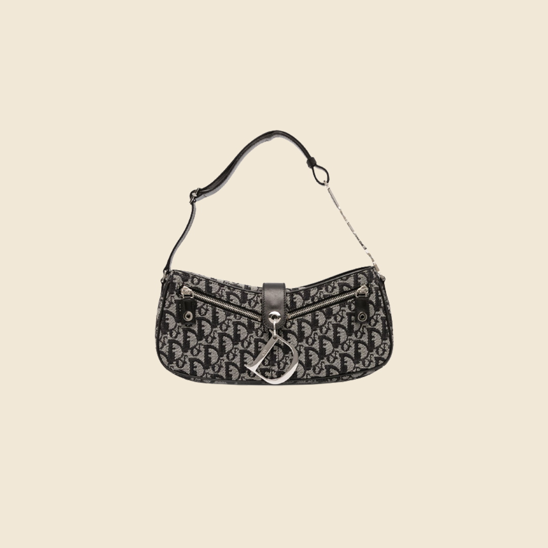 CHRISTIAN DIOR BLUE D RING SHOULDER BAG