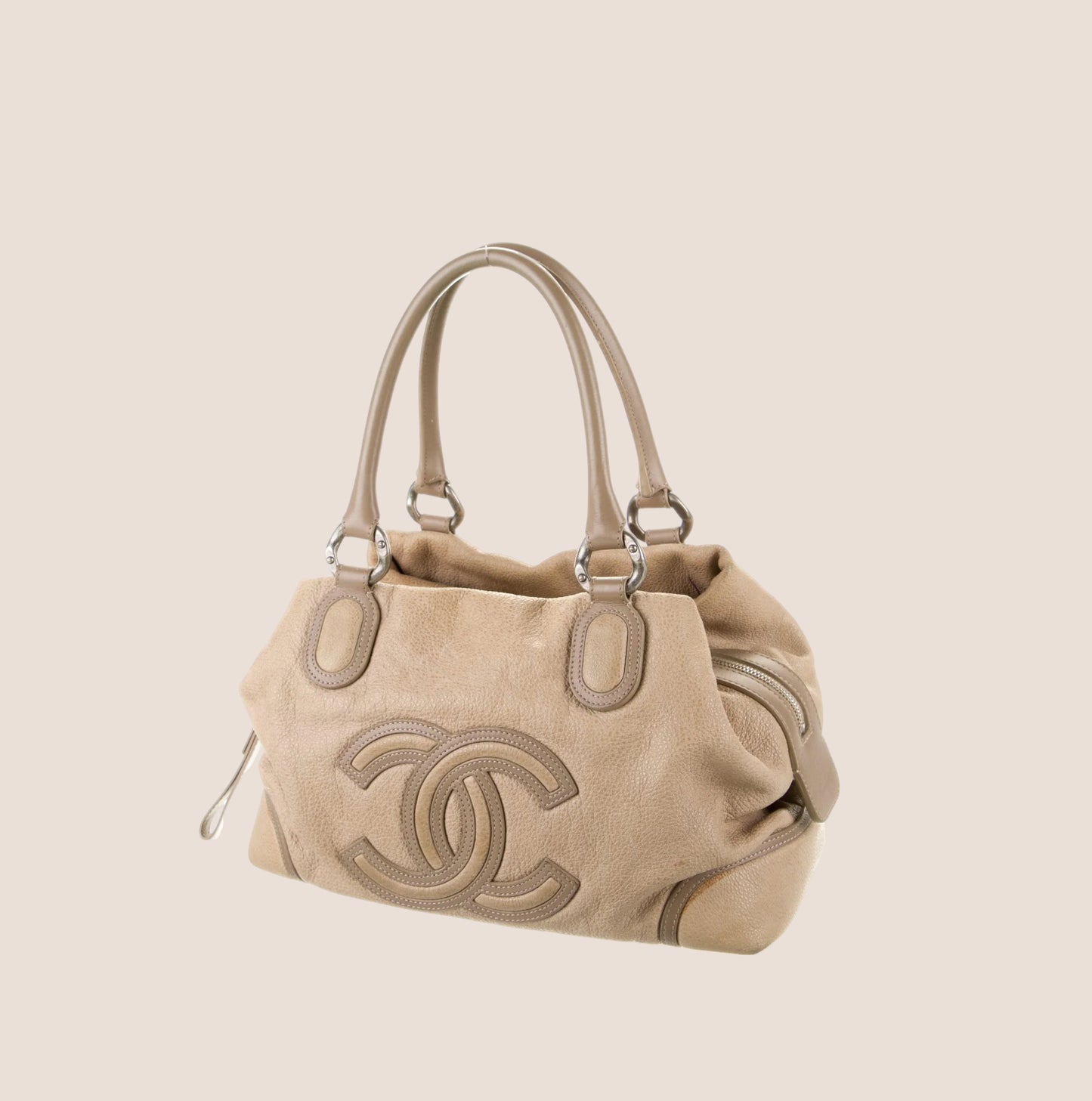 CHANEL 2010 BROWN CC CUP BOWLER BAG