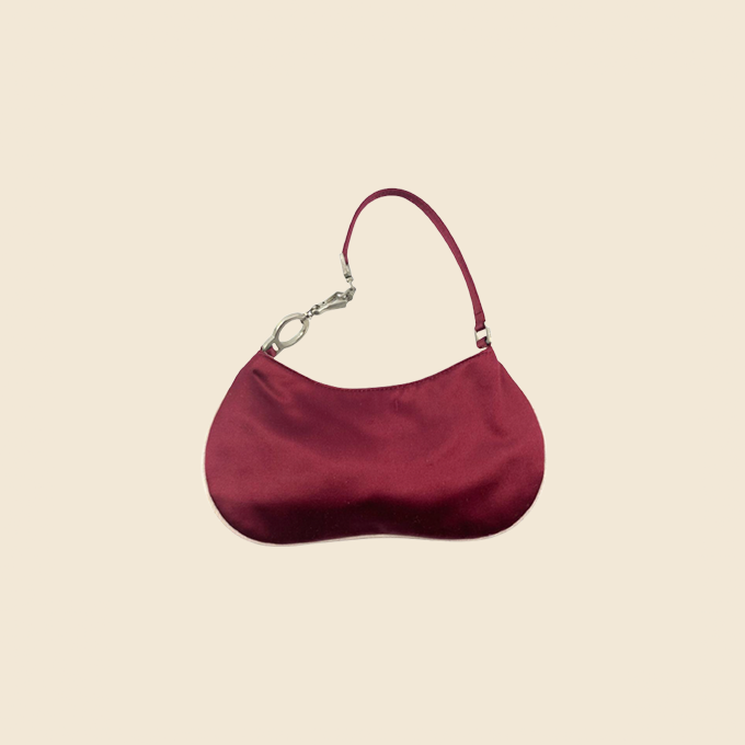 PRADA 1990s RED SILK EVENING MINI SHOULDER BAG